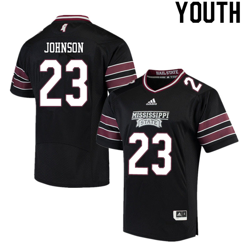 Youth #23 Dillon Johnson Mississippi State Bulldogs College Football Jerseys Sale-Black